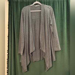 Jane + Delancey Womens Gray Open Front Waterfall Cardigan Size 1X